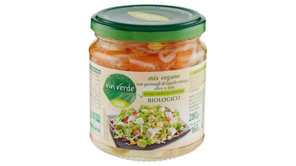 Mix Vegano Con Germogli Di Fagiolo Mungo, Olive E Tofu Biologico