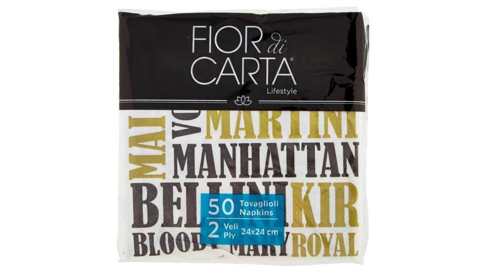 Fior Di Carta Lifestyle Tovaglioli 2 Veli 24x24 Cm Cocktail