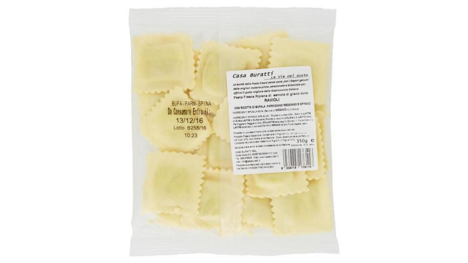 Casa Buratti Le Vie Del Gusto Ravioli Con Ricotta Di Bufala, Parmigiano Reggiano E Spinaci