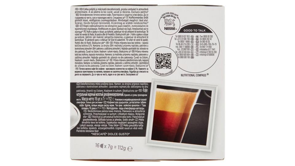 Nescafé Dolce Gusto Espresso Intenso Decaffeinato Caffè Espresso Decaffeinato 16 Capsule (16 Tazze)