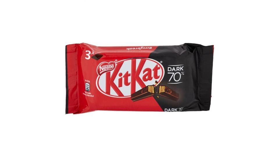 Nestlé Kitkat Dark 70% Wafer Ricoperto Di Cioccolato Fondente 3 Snack Da