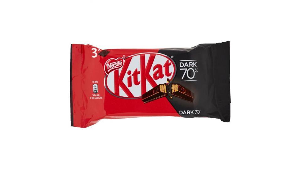 Nestlé Kitkat Dark 70% Wafer Ricoperto Di Cioccolato Fondente 3 Snack Da