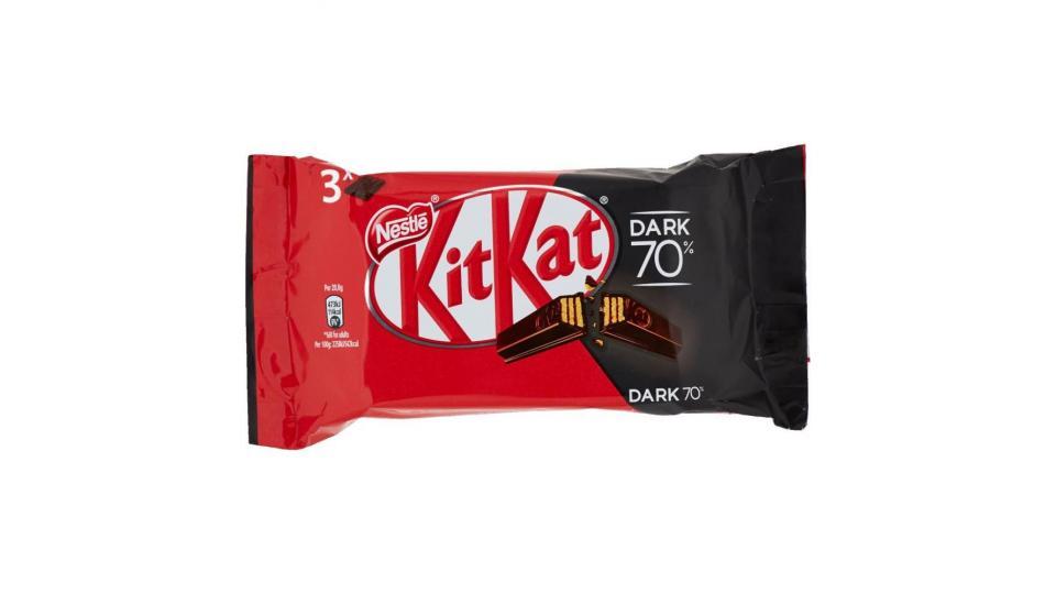 Nestlé Kitkat Dark 70% Wafer Ricoperto Di Cioccolato Fondente 3 Snack Da