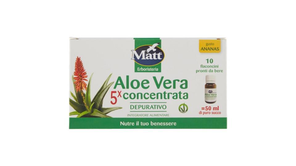 Matt Erboristeria Aloe Vera 5x Concentrata Gusto Ananas 10 Flaconcini