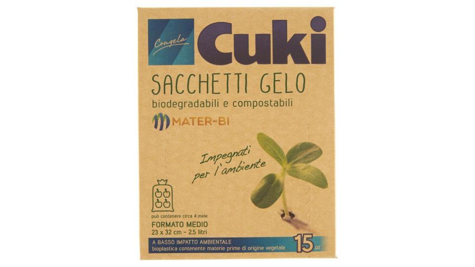 Cuki Sacchetti Gelo biodegradabili e compostabili Formato Medio 23x32 cm - 2,5 l