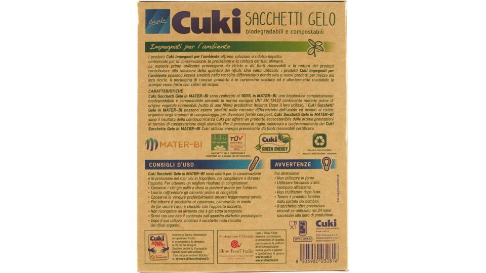 Cuki Sacchetti Gelo biodegradabili e compostabili Formato Medio 23x32 cm - 2,5 l