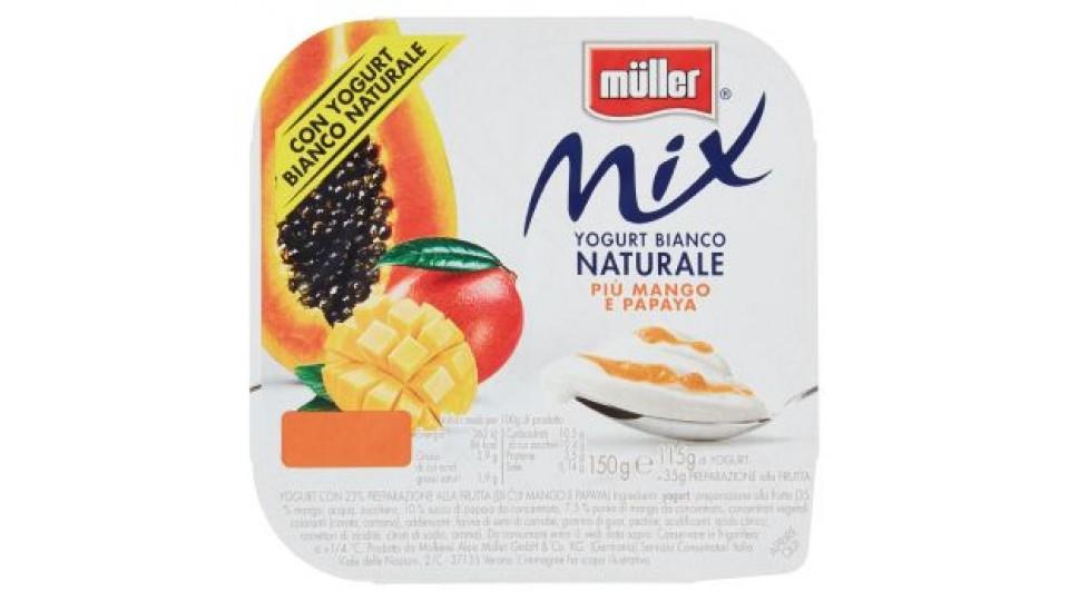 Müller, Mix yogurt bianco naturale più mango e papaya