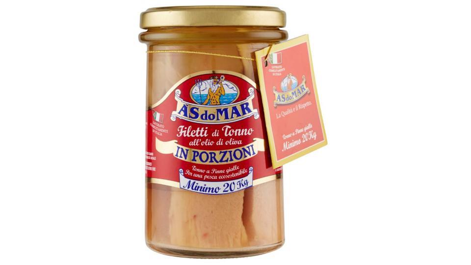 AsDoMar, filetti di tonno all'olio di oliva in porzioni