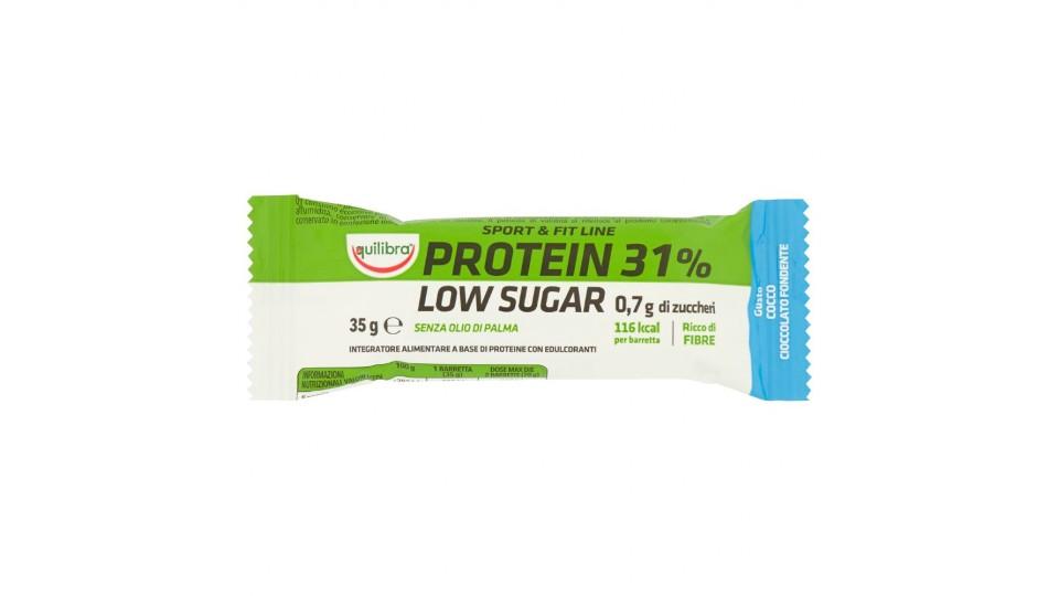Equilibra, Sport & Fit Line Protein 31% Low Sugar Cocco - Cioccolato Fondente