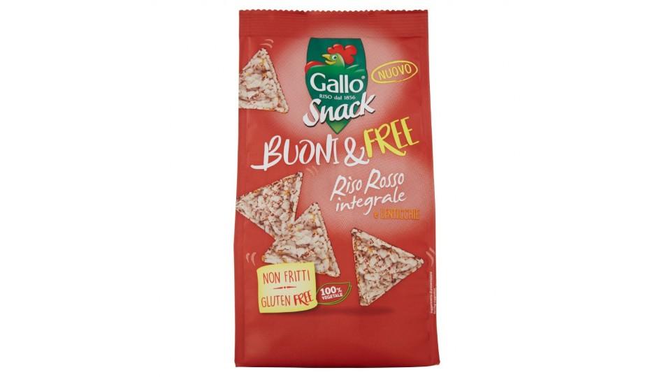 Gallo, Snack Buoni & Free riso rosso integrale e lenticchie