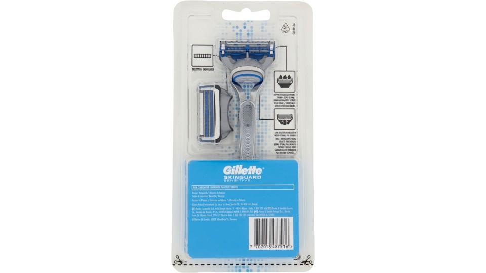 Gillette, SkinGuard Sensitive manico + lame di ricambio