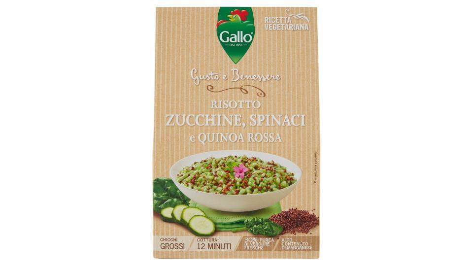 Gallo, Gusto e Benessere risotto zucchine spinaci e quinoa rossa