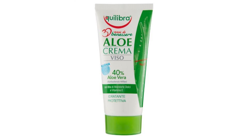 Equilibra Aloe Crema Viso con il 40% di aloe vera, idratante protettiva con filtro solare