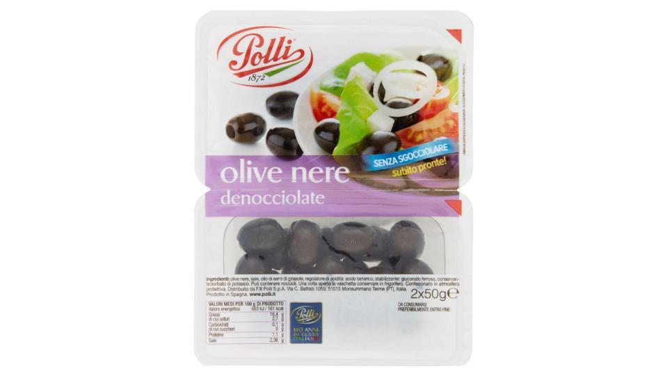 Polli, olive nere denocciolate