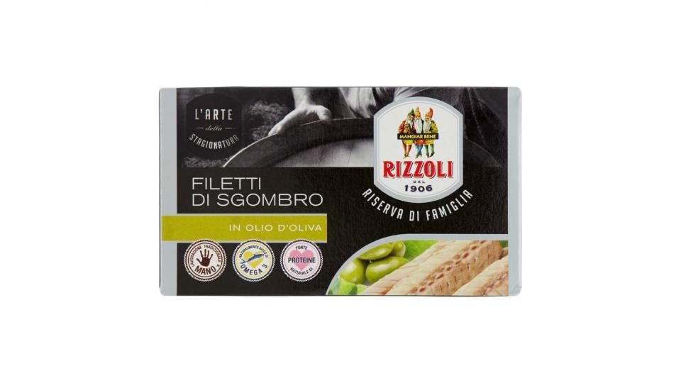 Rizzoli, Riserva di famiglia filetti di sgombro in olio di oliva