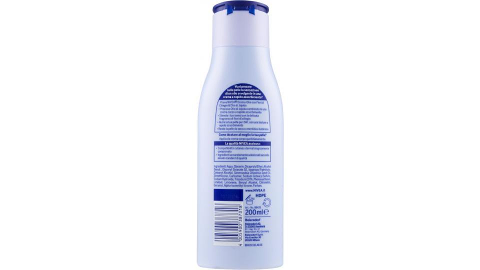 Nivea, crema-olio Fiori di Ciliegio & Olio di Jojoba pelle normale o secca