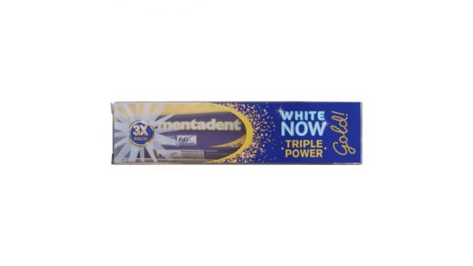 Mentadent, White Now Triple Power Gold dentifricio