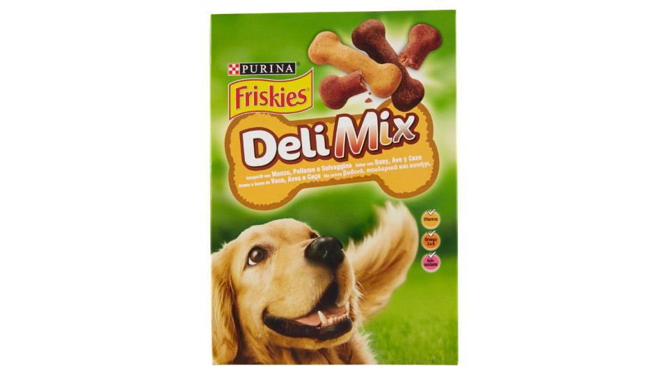 Purina, cane Friskies Deli Mix biscotticon manzo pollo selvaggina