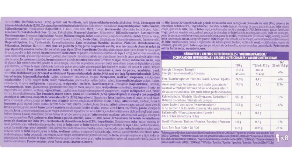 Milka, Mini coni vanille