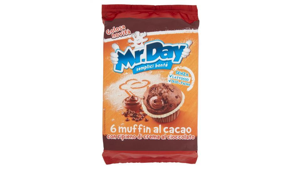 Mr. Day - Muffin al Cacao, con Pepite di Cioccolato, Pacco da  6X42 g, totale:
