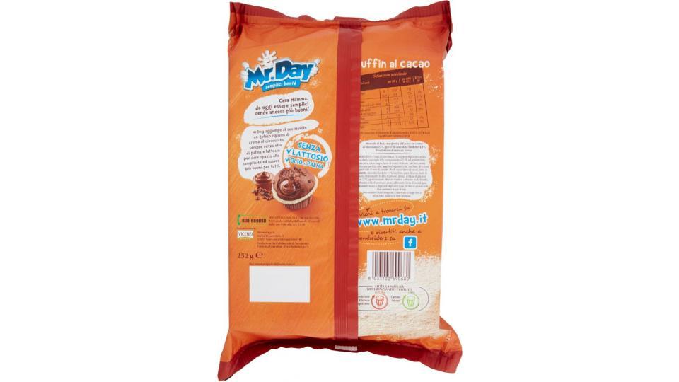 Mr. Day - Muffin al Cacao, con Pepite di Cioccolato, Pacco da  6X42 g, totale: