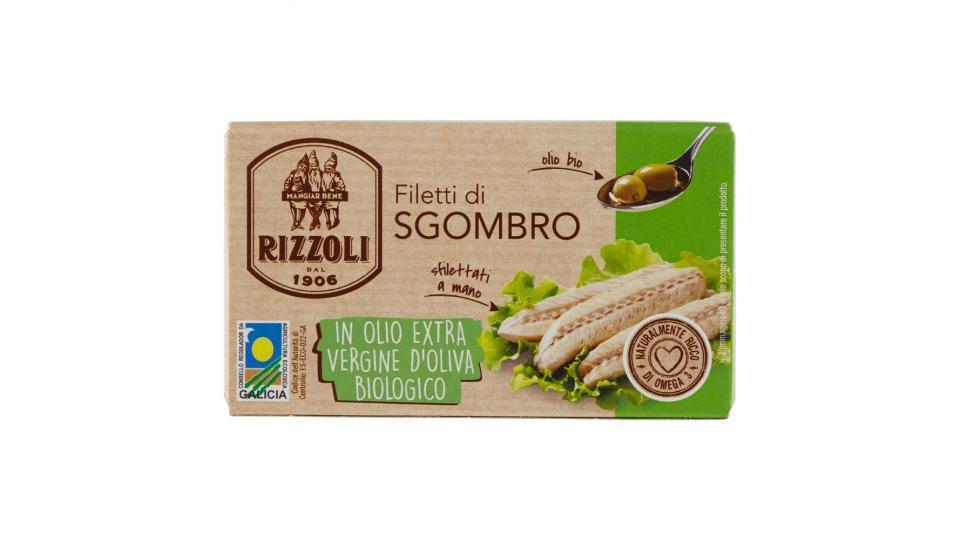 Rizzoli, filetti di sgombro in olio extra vergine di oliva biologico