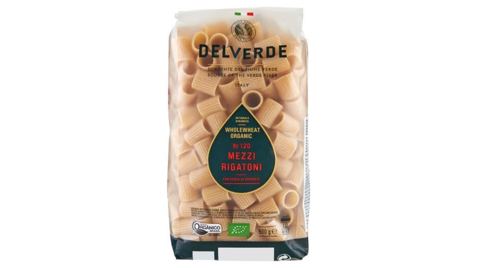 Delverde, Mezzi Rigatoni n. 120 pasta di semola integrale di grano duro biologica