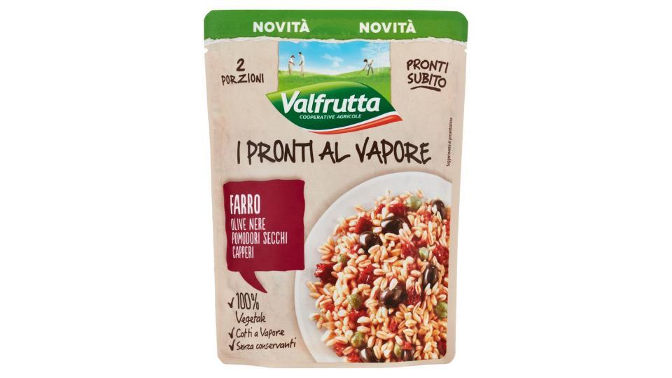 Valfrutta, I Pronti al Vapore farro, olive nere, pomodori secchi, capperi