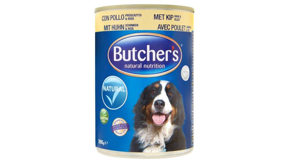 Butcher's, cane alimento con pollo prosciutto e riso