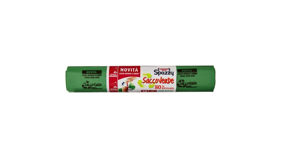 Domopak, Spazzy SaccoVerde 80% Riciclato 40 l mis. 55x65 cm