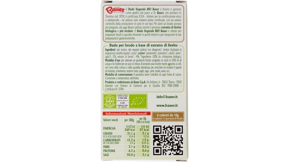 Bauer, brodo vegetale biologico 6 dadi