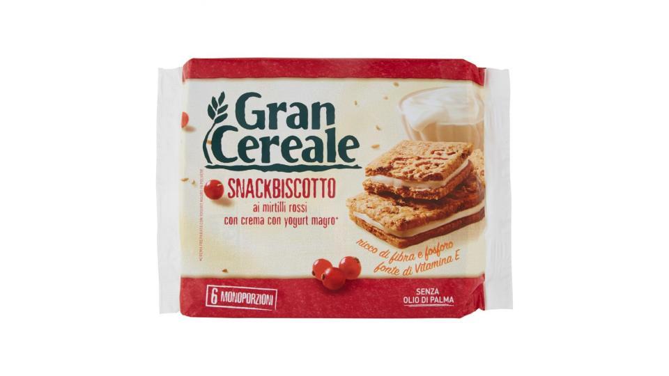 Grancereale - Snackbiscotto Ai Mirtilli Rossi, Con Crema Con Yogurt Magro