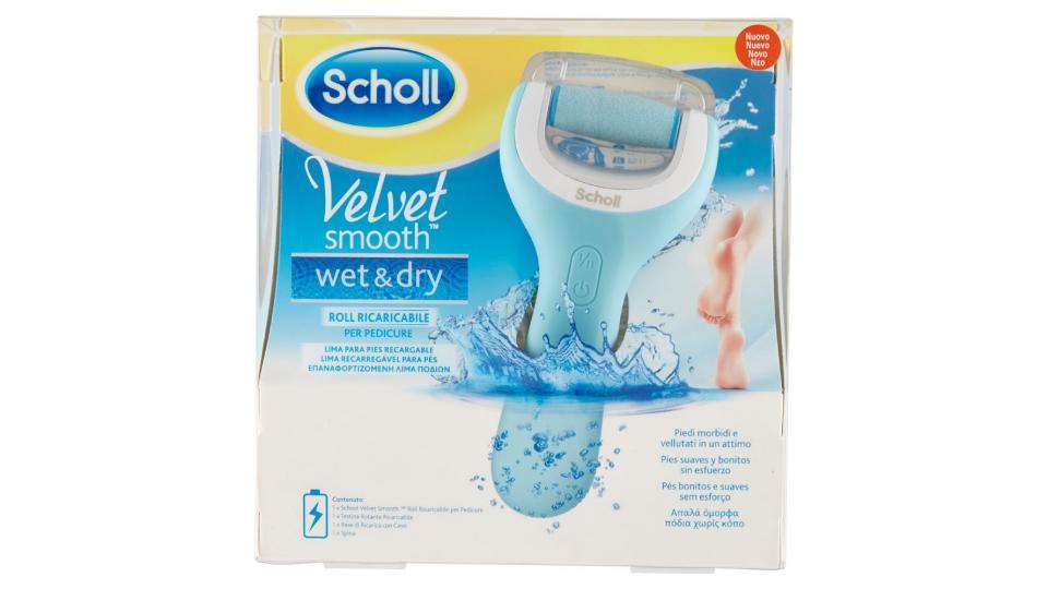 Scholl, Velvet Smooth Wet & Dry roll ricaricabile per pedicure