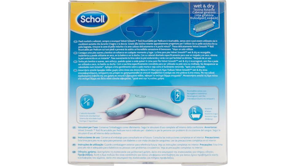 Scholl, Velvet Smooth Wet & Dry roll ricaricabile per pedicure