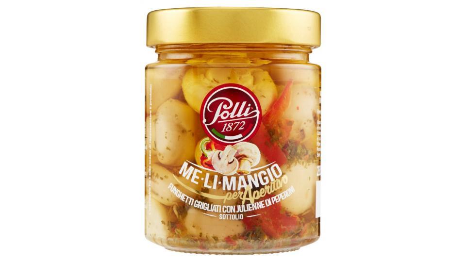 Polli, Me-Li-Mangio per Aperitivo funghetti grigliati con julienne di peperoni sottolio