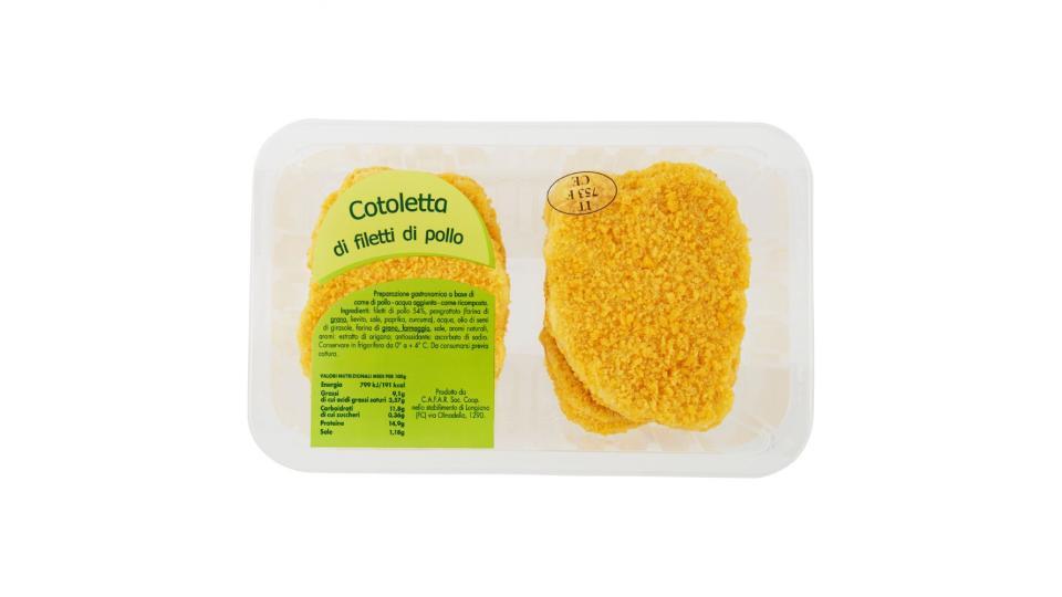 Cotoletta di filetti di pollo impanata