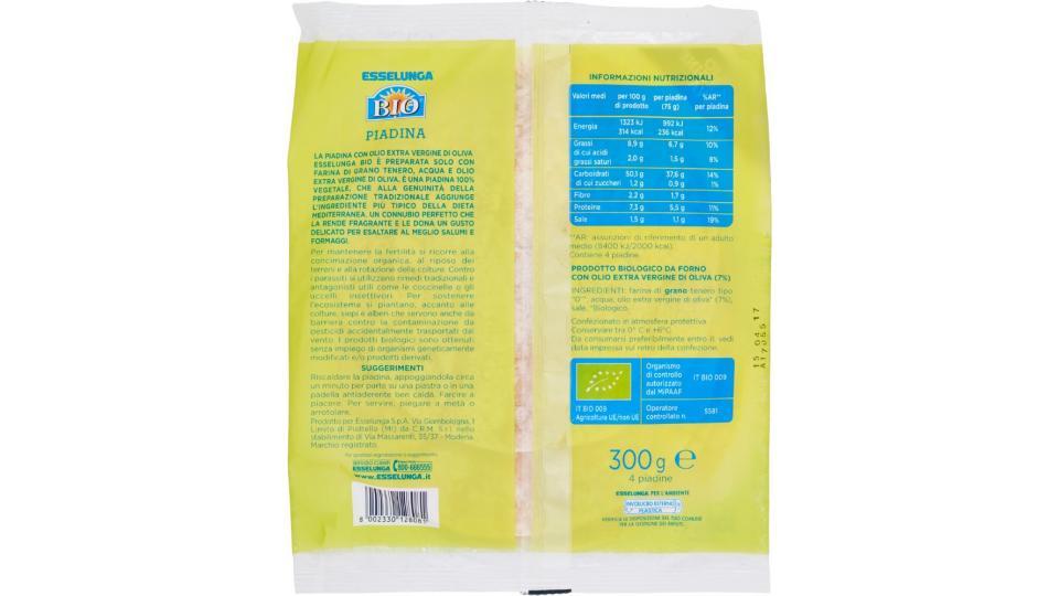Esselunga Bio piadina con olio extra vergine di oliva