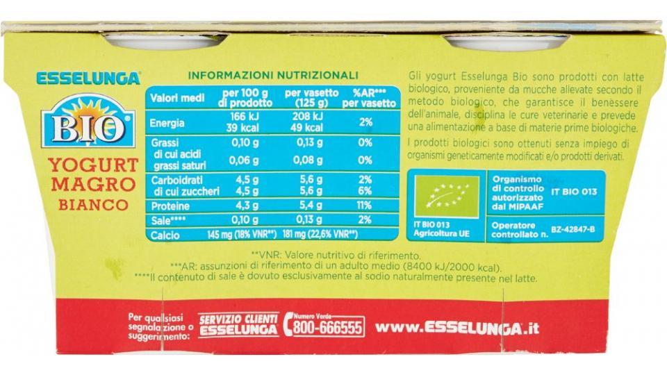 Esselunga Bio, yogurt magro 0,1% di grassi bianco biologico