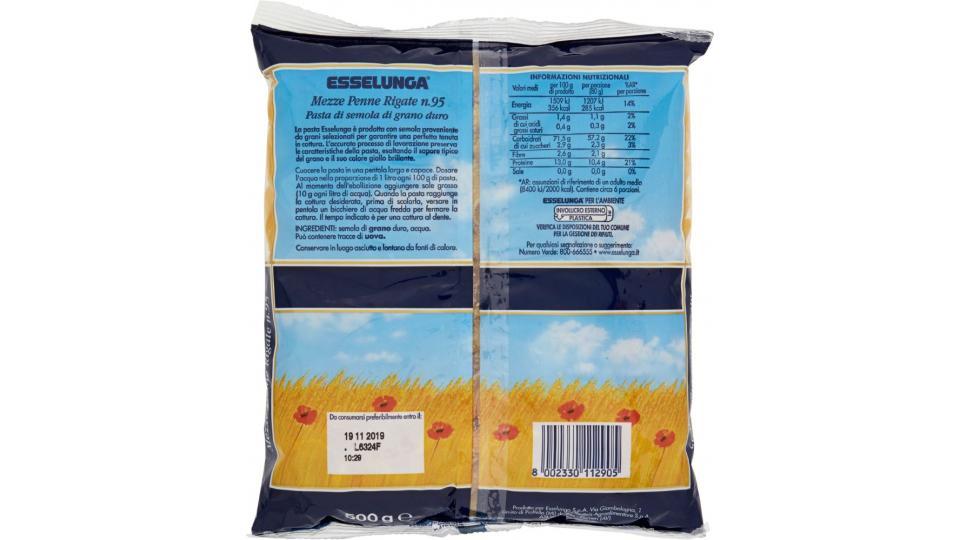 Esselunga, Mezze Penne Rigate n. 95 pasta di semola di grano duro