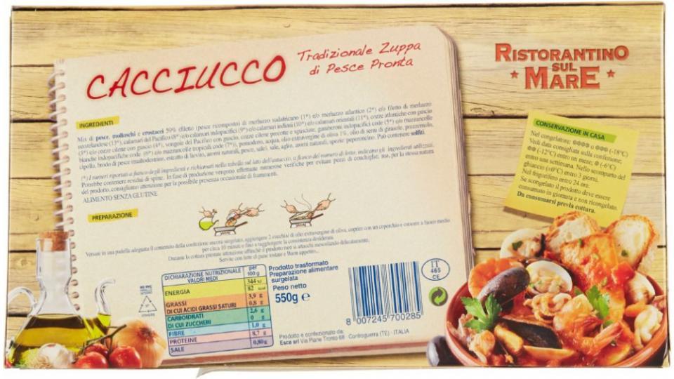 Ristorantino sul Mare, Cacciucco surgelato