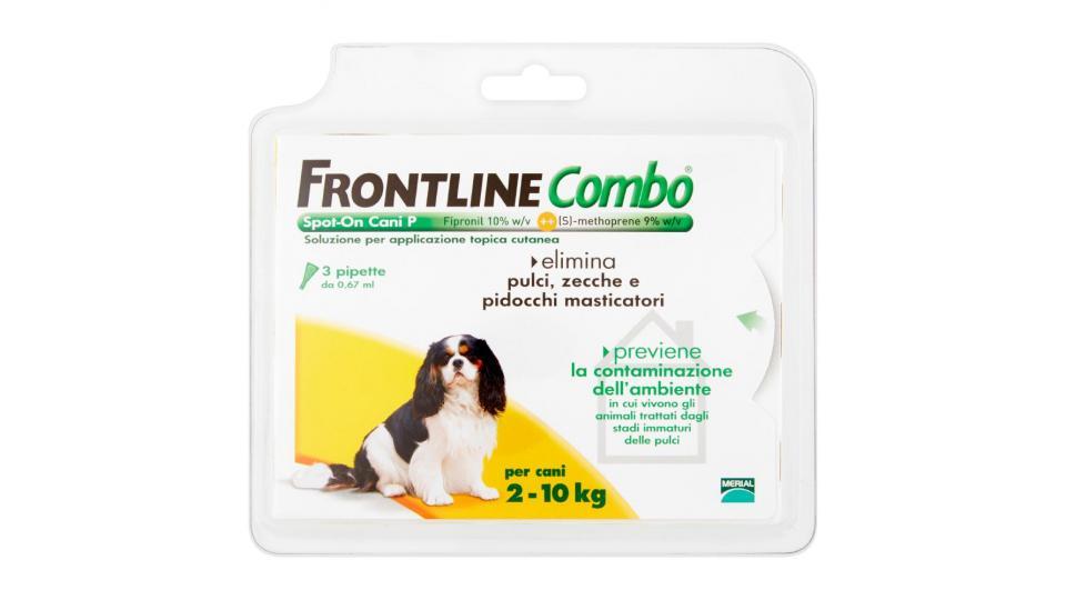 Frontline Combo Cani Piccoli Soluzione per applicazione topica cutanea, elimina pulci, zecche e pidocchi masticatori e previene la contaminazione dell'ambiente, 3 pipette da 0,67 ml, per cani da 2 a
