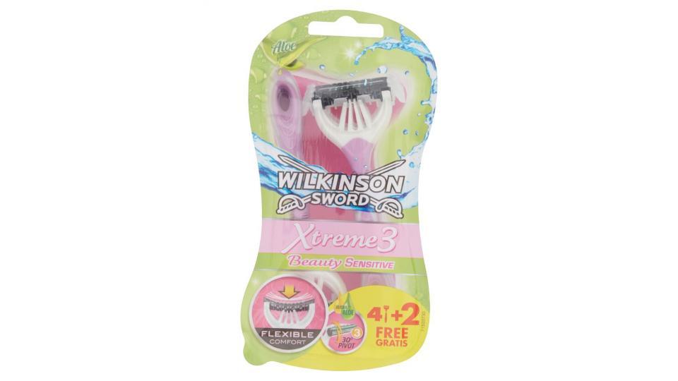 Wilkinson Sword, Xtreme3 Beauty Sensitive rosaio 3 lame 4 +