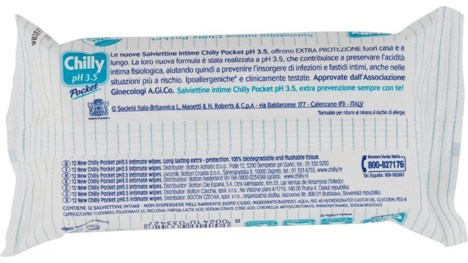 Chilly, pH 3.5 Extra Protezione salviettine intime Pocket
