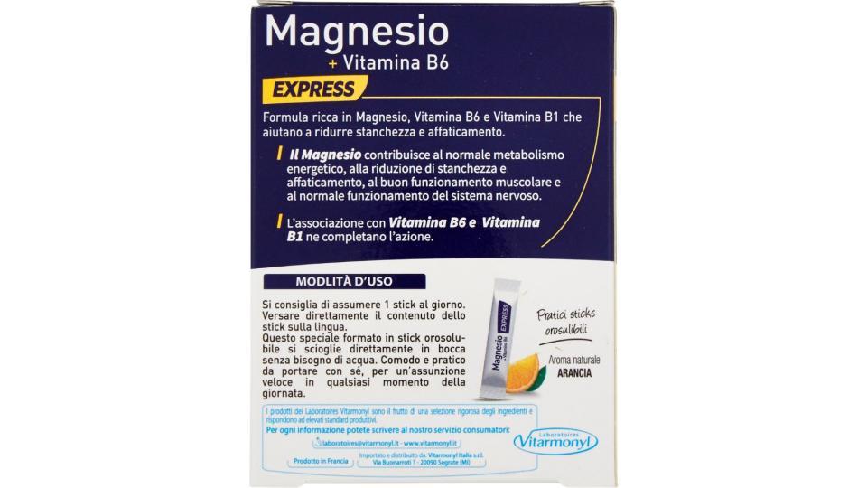 Laboratoires Vitarmonyl, Magnesio + Vitamina B6 Express 15 sticks