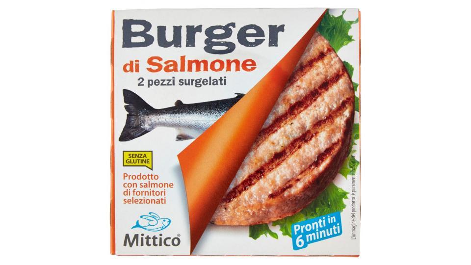 Mittico, burger di salmone surgelati