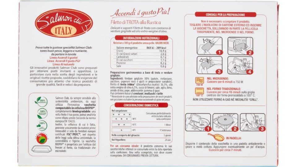Salmon club, Accendi il gusto Più! Filetto di trota alla rustica surgelato