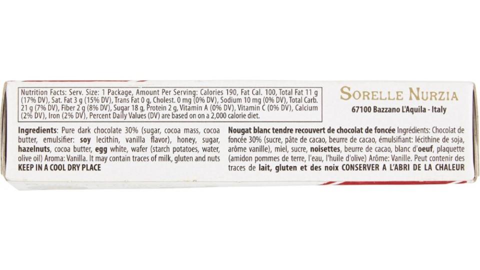 Sorelle Nurzia Teneri Torrone Bianco Tenero Ricoperto di Cioccolato Fondente Extra