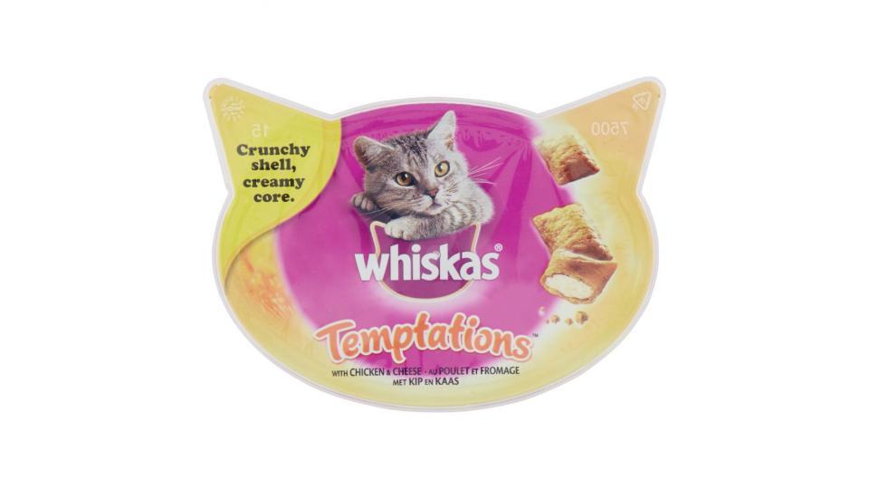 Whiskas, gatto Temptations snack con pollo e formaggio