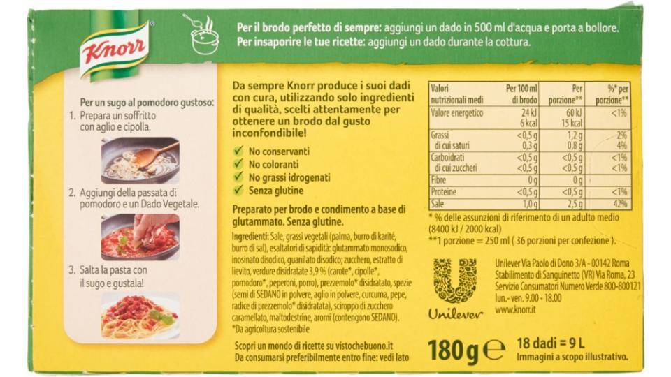 Knorr, dado Vegetale 18 dadi