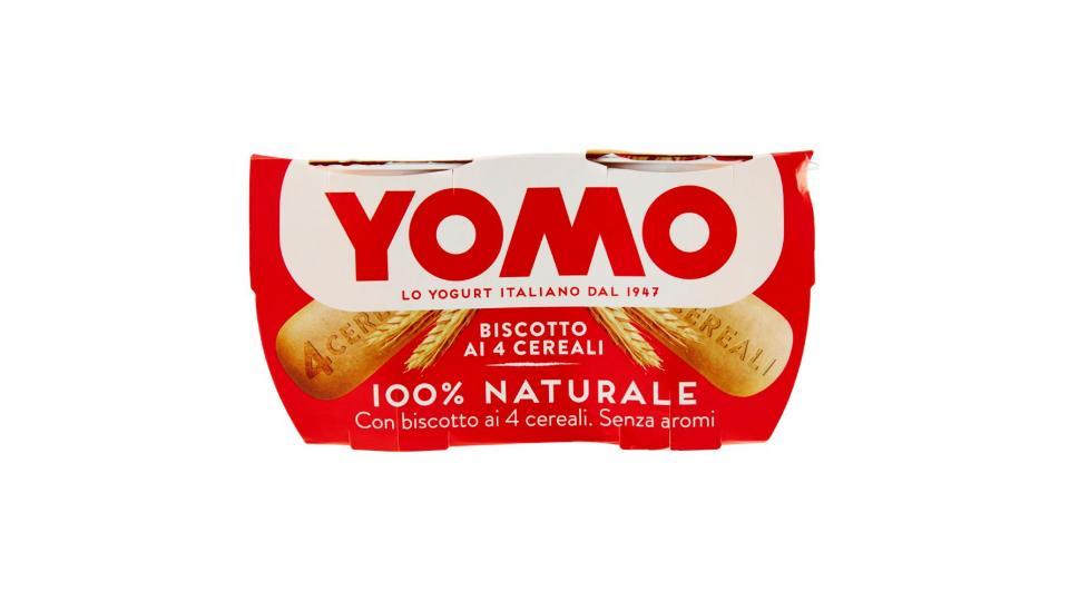 Yomo, yogurt 100% Naturale al biscotto 4 cereali